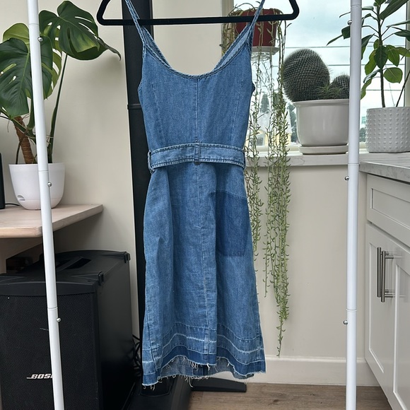 J Brand Carmela Chambray Denim Belted Button Front Mini Dress - Picture 7 of 10